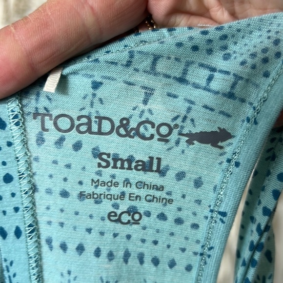 Toad & Co Teal Printed Tank Size Small - Picture 9 of 12
